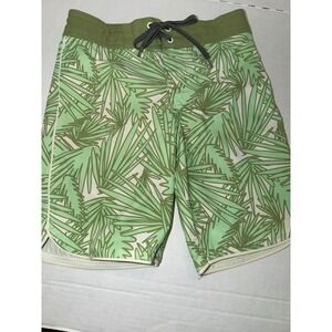 Art Class Boys Green Palm Leaf Print Board Shorts Swim Trunks Size 7